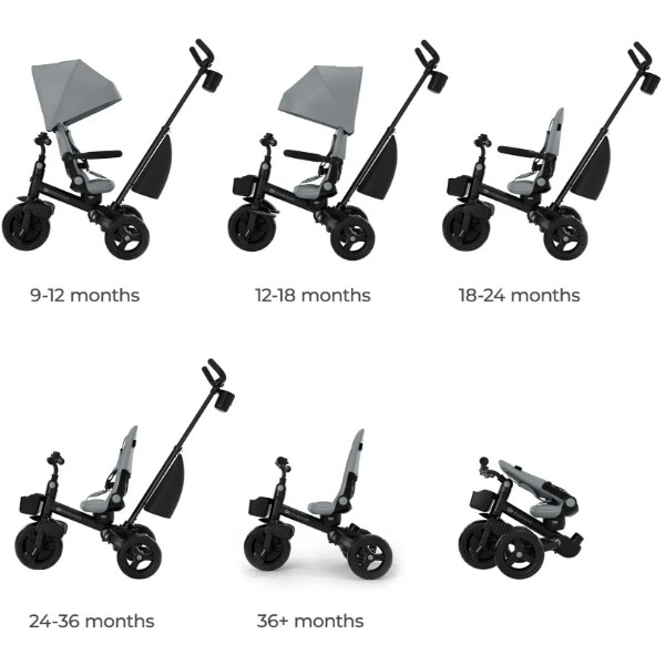 Фото - Триколісний велосипед Kinderkraft Aveo 2 Plus Grey (KRAVEO02GRY0000)